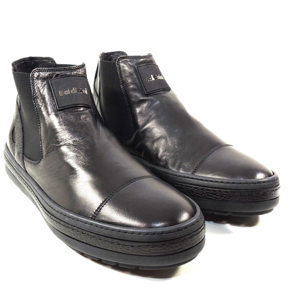 BALDININI ?? MEN\'S BLACK SOFT LEATHER COMFORT CHELSEA FLAT BOOTIE main image 4